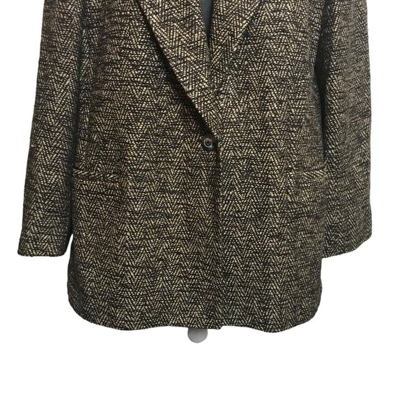 V.P. Collections Vintage Blazer Brown Multi Hand Woven Silk Tweed Size Medium - Picture 3 of 7
